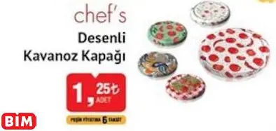 CHEF'S DESENLİ KAVANOZ KAPAĞI